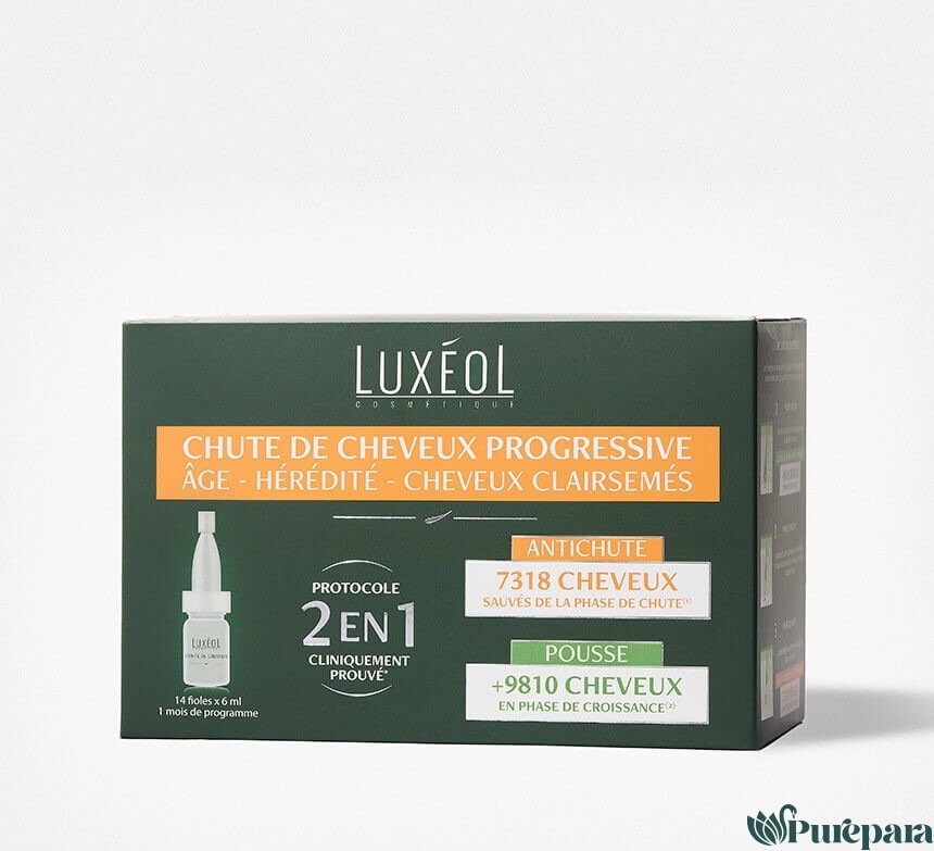 Luxéol CHUTE DE CHEVEUX PROGRESSIVE 2 EN 1 FIOLES