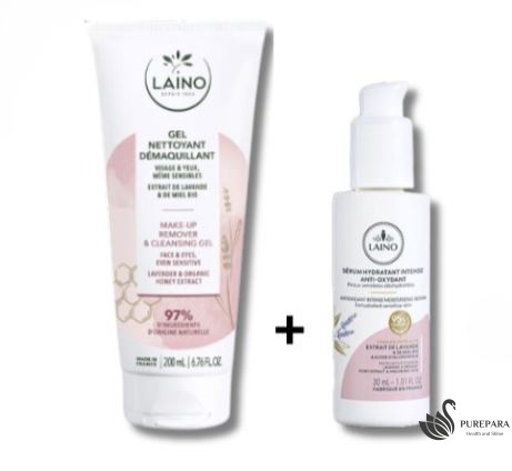 LAINO PACK GEL NETTOYANT DEMAQUILLANT 200ML+50% SERUM HYDRATANT INTENSE