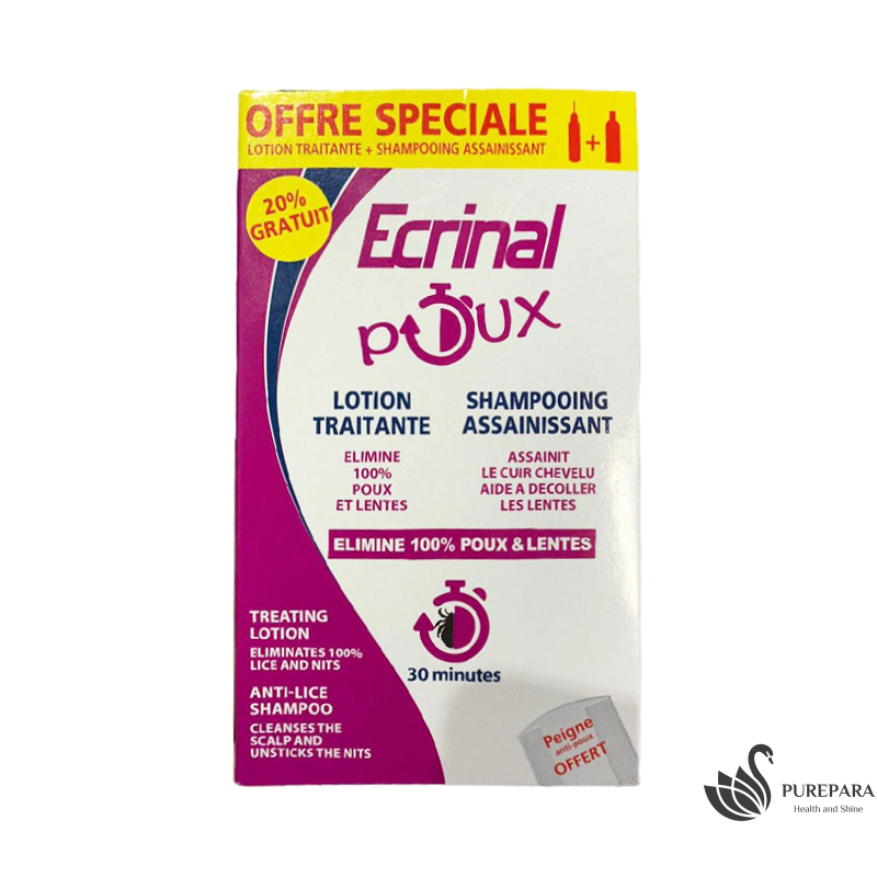 Ecrinal Pack Anti Poux Lotion + Shampooing (Peigne Offert)