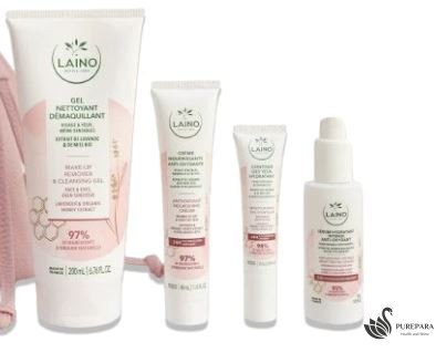 LAINO TROUSSE ROSE 2 (GEL NETT+SERUM+CREME JOUR+CONTOUR DES YEUX GRT)