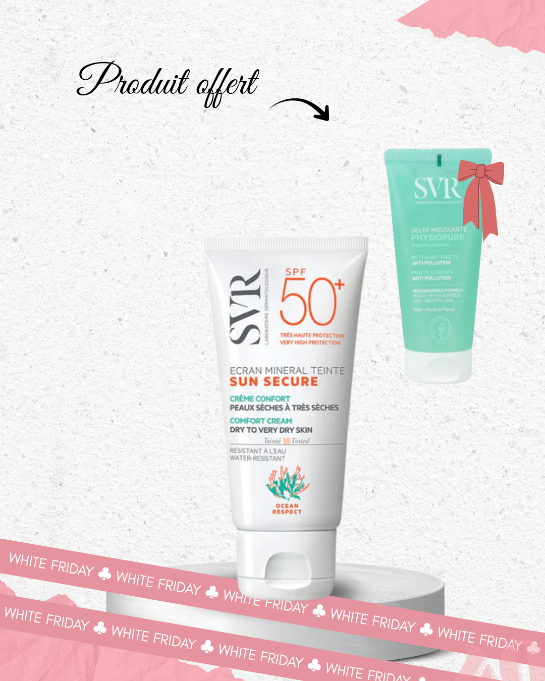 Pack SVR Sun Secure SPF50+ Teinté + Gelée PhysioPure Offerte