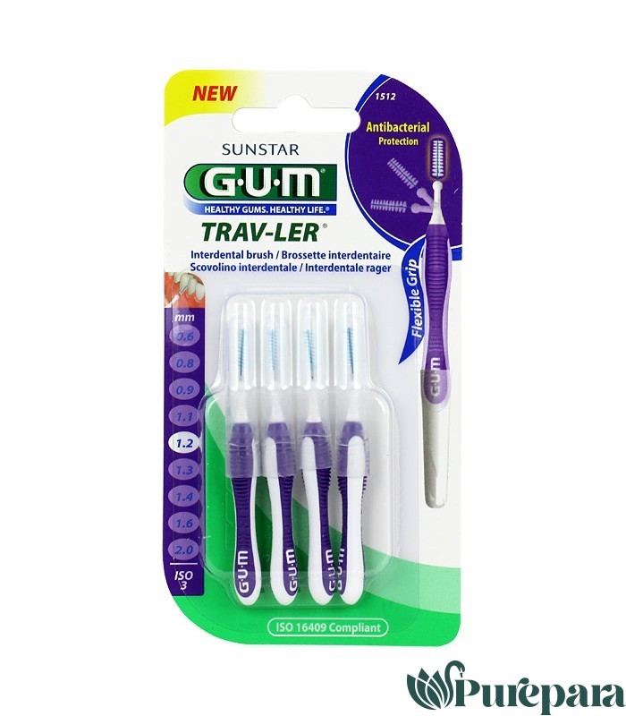 GUM BROSSETTES TRAVELER EXTRAFINE CYLINDRIQUE BTE DE 4 (1512)