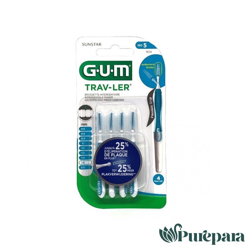 GUM BROSSETTES TRAVELER FINE CONIQUE BTE DE 4 (1614)