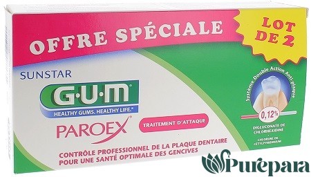 GUM PAROEX GEL DENTIFRICE LOT DE 2*75ML