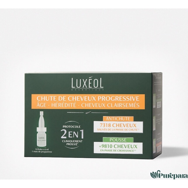 Luxéol CHUTE DE CHEVEUX PROGRESSIVE 2 EN 1 FIOLES