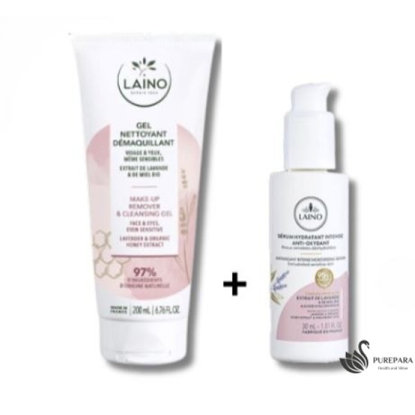 LAINO PACK GEL NETTOYANT DEMAQUILLANT 200ML+50% SERUM HYDRATANT INTENSE
