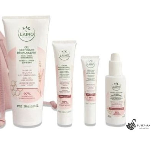 LAINO TROUSSE ROSE 2 (GEL NETT+SERUM+CREME JOUR+CONTOUR DES YEUX GRT)