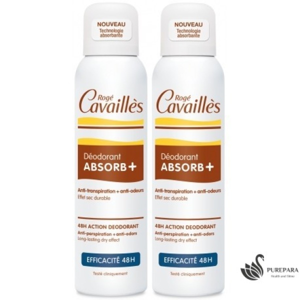 ROGE CAVAILLES PACK DEO ABSORB+ SPRAY 150ML LOT DE 2